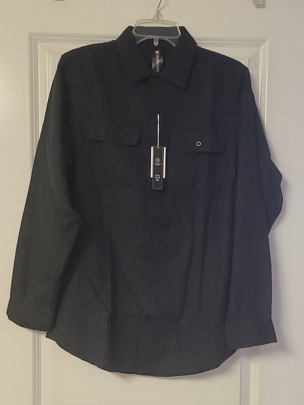 burnside Black Lightweight Button-Up Shirt Jacket